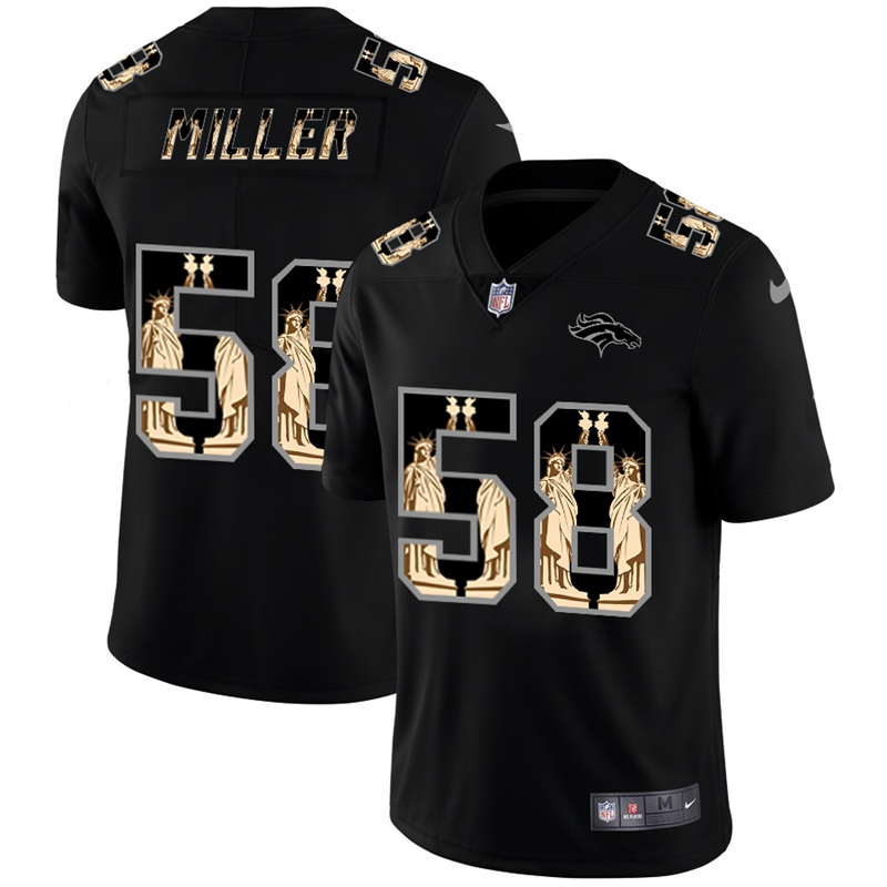 Men's Denver Broncos #58 Von Miller 2019 Black Statue of Liberty Limited Stitched NFL Jersey